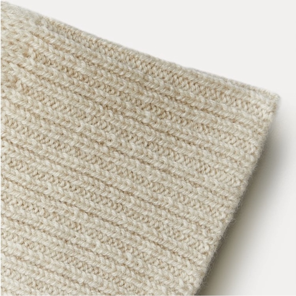 Zara 100% Wool Cream Fringe Hem Sweater - Picture 11 of 12
